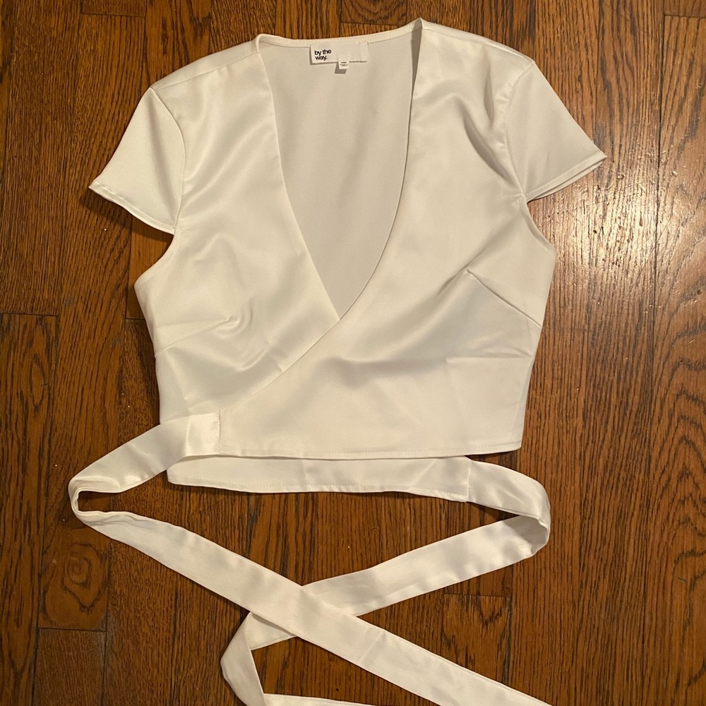 Satin wrap crop top